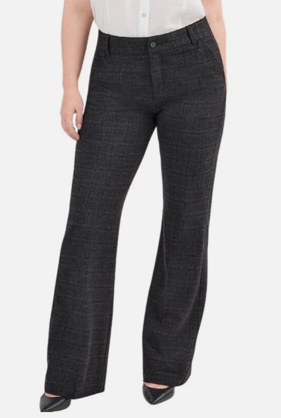 Cabi Womens Swagger Trouser Pants Charcoal Gray Plaid 4690R Size 2 Career Preppy